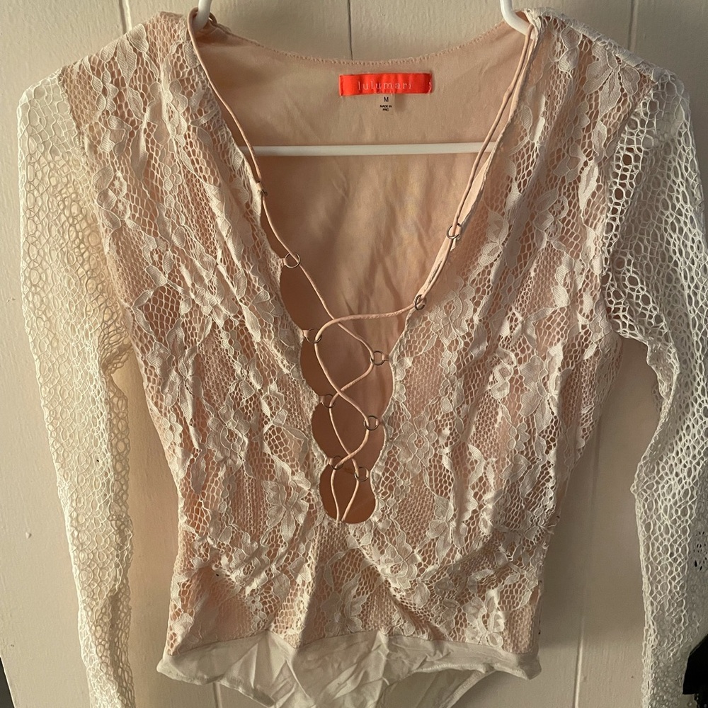 White lace bodysuit